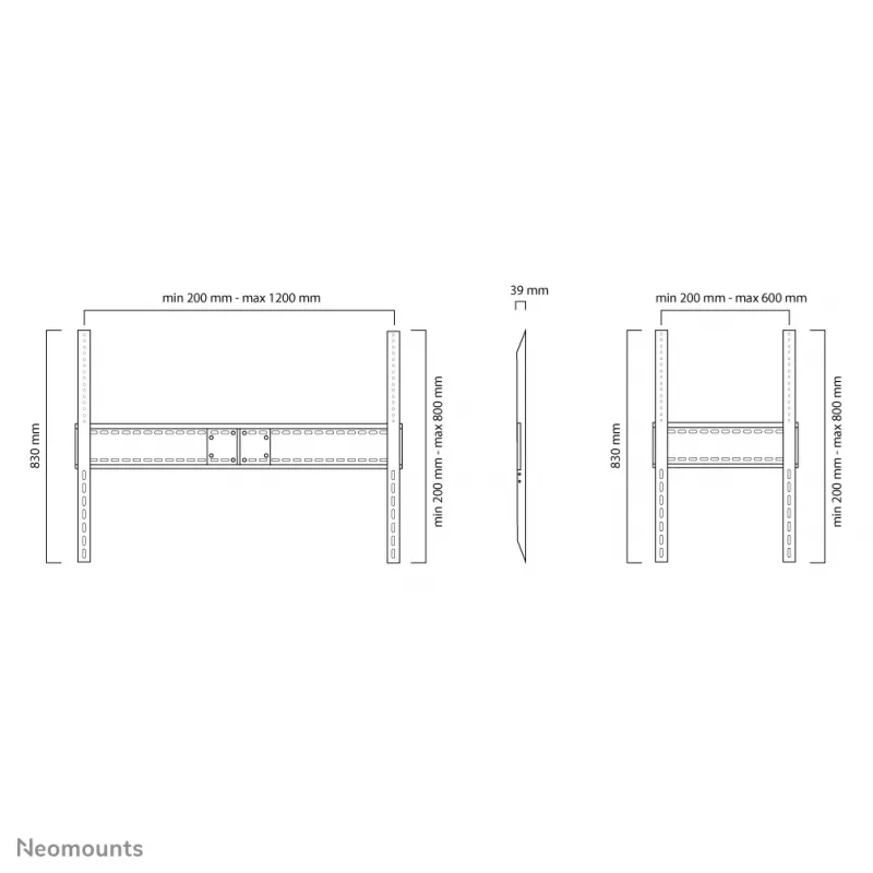 Neomounts LFD-W1500 TV laikiklis sienai 60-100 colių – fiksuotas – horizontaliai ir vertikaliai