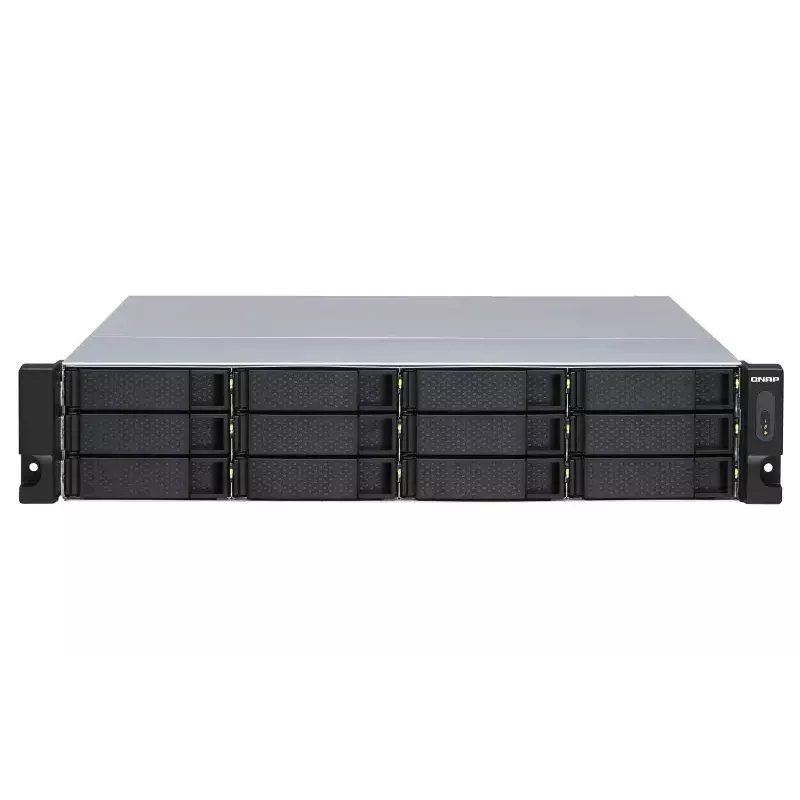QNAP TL-R1200S-RP diskų talpyklos korpusas HDD/SSD korpusas Juoda, Pilka 2.5/3.5 colio