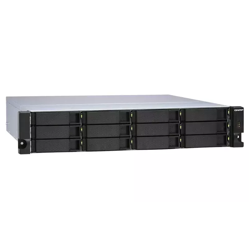 QNAP TL-R1200S-RP diskų talpyklos korpusas HDD/SSD korpusas Juoda, Pilka 2.5/3.5 colio