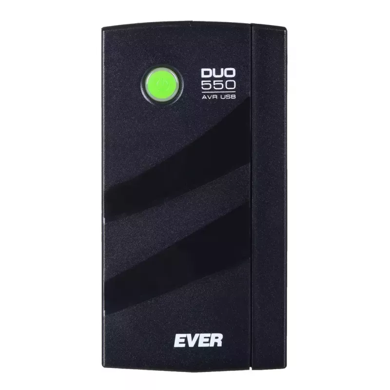 Uninterruptible Power Supply EVER DUO 550 PL AVR USB 550VA, 0,55 kVA / 330 W, Line-Interactive, 3×C13 lizdai, 12V 5Ah baterija