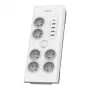 Philips SPN7060WA/60 apsauginis šakotuvas, baltas, 6 AC lizdai, 2 m