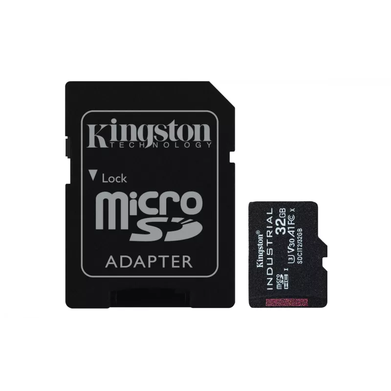 Kingston Technology 32GB microSDHC Industrial C10 A1 pSLC kortelė su SD adapteriu