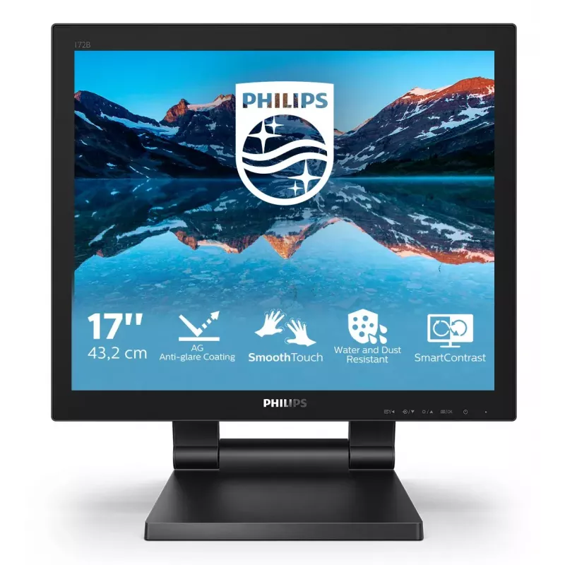 Philips 172B9TL/00 kompiuterio monitorius 43,2 cm (17 colių) 1280 x 1024 pikselių Full HD LCD lietimui jautrus ekranas Juoda