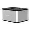 Docking stotelė QOLTEC 5316, skirta 2x 2,5/3,5 colio HDD/SSD, SATA, USB 3.0 (5 Gb/s), aliuminio korpusas