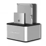 Docking stotelė QOLTEC 5316, skirta 2x 2,5/3,5 colio HDD/SSD, SATA, USB 3.0 (5 Gb/s), aliuminio korpusas