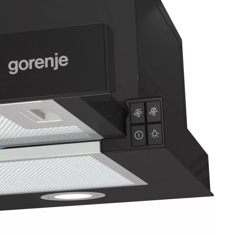 Gorenje TH62E4BG pusiau įmontuojamas (ištraukiamas) juodas 450 m³/h