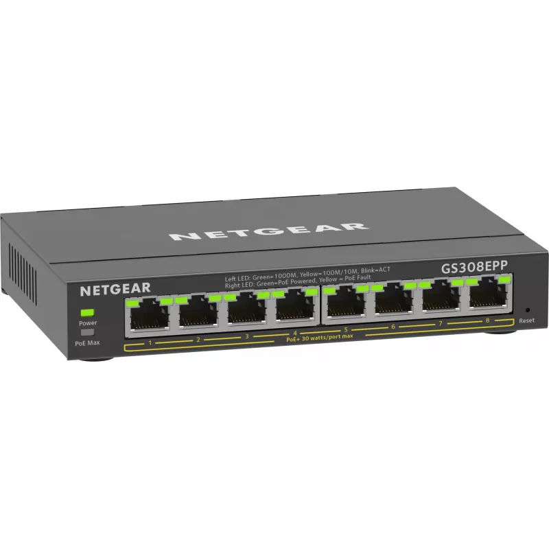 NETGEAR 8 prievadų Gigabit Ethernet PoE+ jungiklis (GS308EPP)