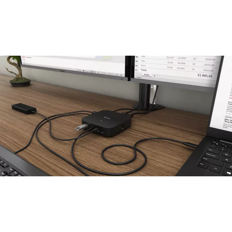 i-tec USB-C HDMI DP dokų stotelė su 100 W galios tiekimu