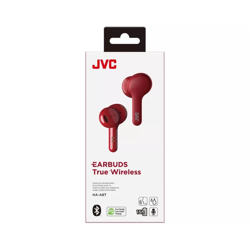 JVC HA-A8T-R ausinės True Wireless Stereo (TWS) į ausis įdedamos muzikai Bluetooth raudonos