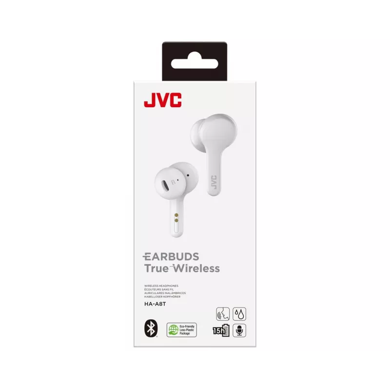 JVC HA-A8T-W Ausinės True Wireless Stereo (TWS) Į ausis Muzika Bluetooth Balta