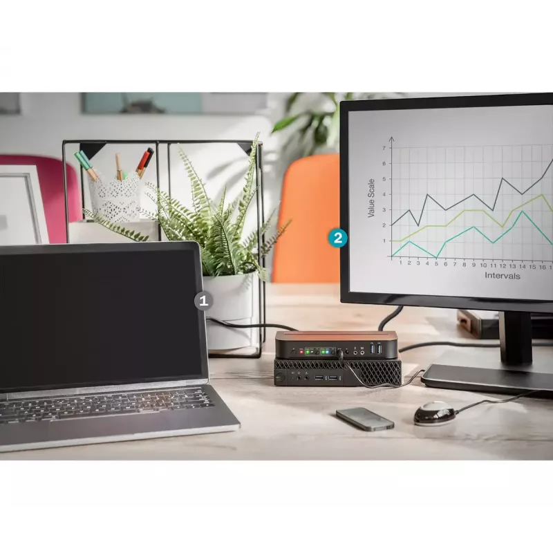 DIGITUS KVM jungiklis, 2x1 DP, DP/HDMI išėjimas, USB 4Kx2K@60Hz