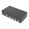 KVM jungiklis Digitus 4 prievadų vienas ekranas 4K HDMI