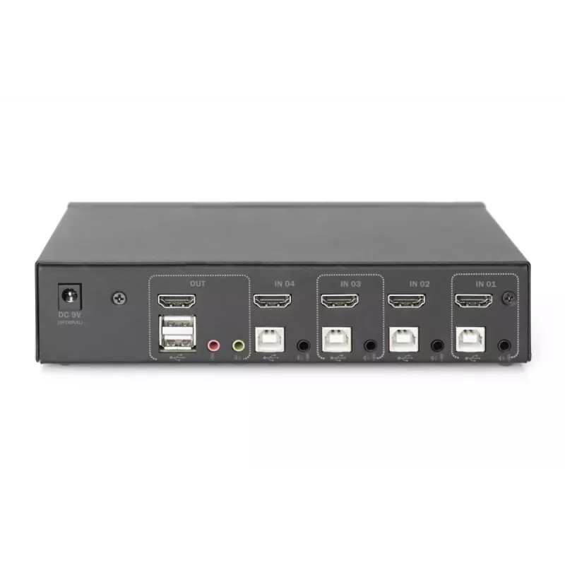 KVM jungiklis Digitus 4 prievadų vienas ekranas 4K HDMI