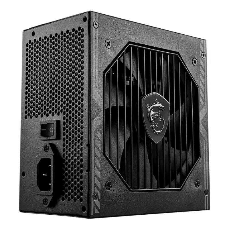 MSI MAG A550BN UK PSU '550W, 80 Plus Bronze sertifikuotas, 12V vienos šynos, DC-DC grandinė, 120mm ventiliatorius, nemodulinis, pinti kabeliai, ATX maitinimo blokas, UK maitinimo laidas, juoda'