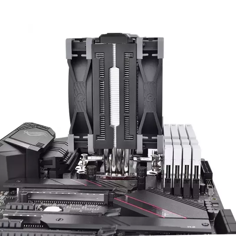 Procesoriaus aušintuvas THERMALTAKE Toughair 510, du 120 mm ventiliatoriai, 4 šilumos vamzdeliai, 159,5×98,8×123,6 mm, juodas