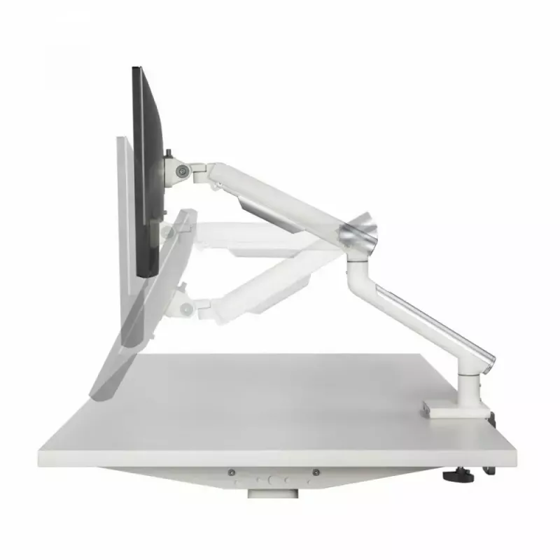 Stalinis monitoriaus laikiklis ART RAMM L-19GD, skirtas 17–32 colių monitoriams, dujinis, 2–9 kg, 2x USB 3.0, baltas, spaustuvas