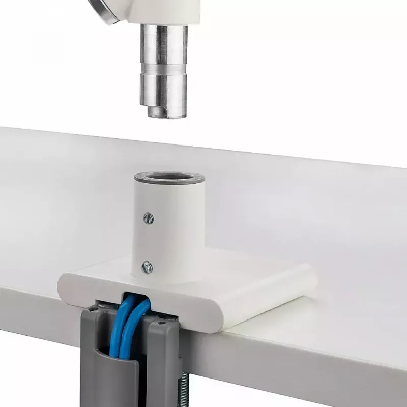 Stalinis monitoriaus laikiklis ART RAMM L-19GD, skirtas 17–32 colių monitoriams, dujinis, 2–9 kg, 2x USB 3.0, baltas, spaustuvas