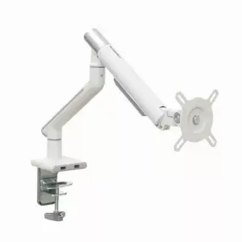 Stalinis monitoriaus laikiklis ART RAMM L-19GD, skirtas 17–32 colių monitoriams, dujinis, 2–9 kg, 2x USB 3.0, baltas, spaustuvas