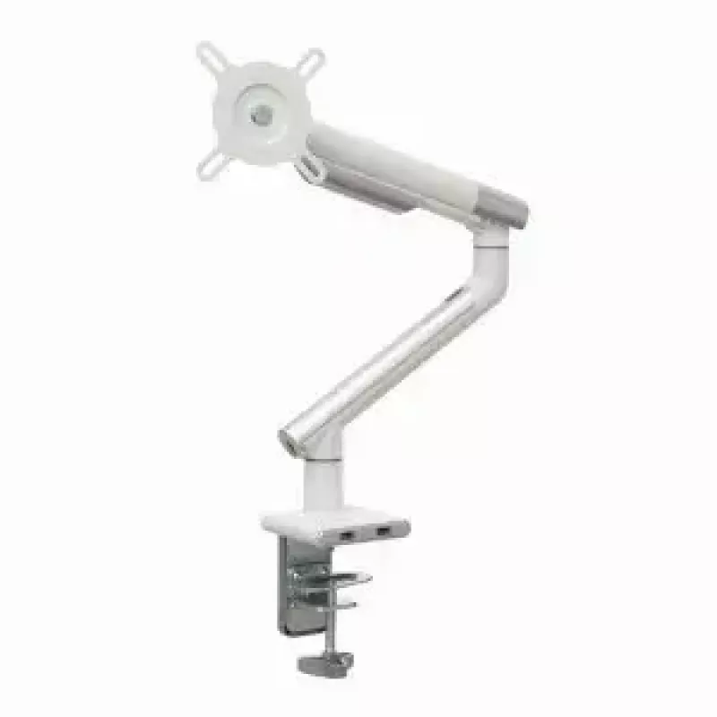 Stalinis monitoriaus laikiklis ART RAMM L-19GD, skirtas 17–32 colių monitoriams, dujinis, 2–9 kg, 2x USB 3.0, baltas, spaustuvas