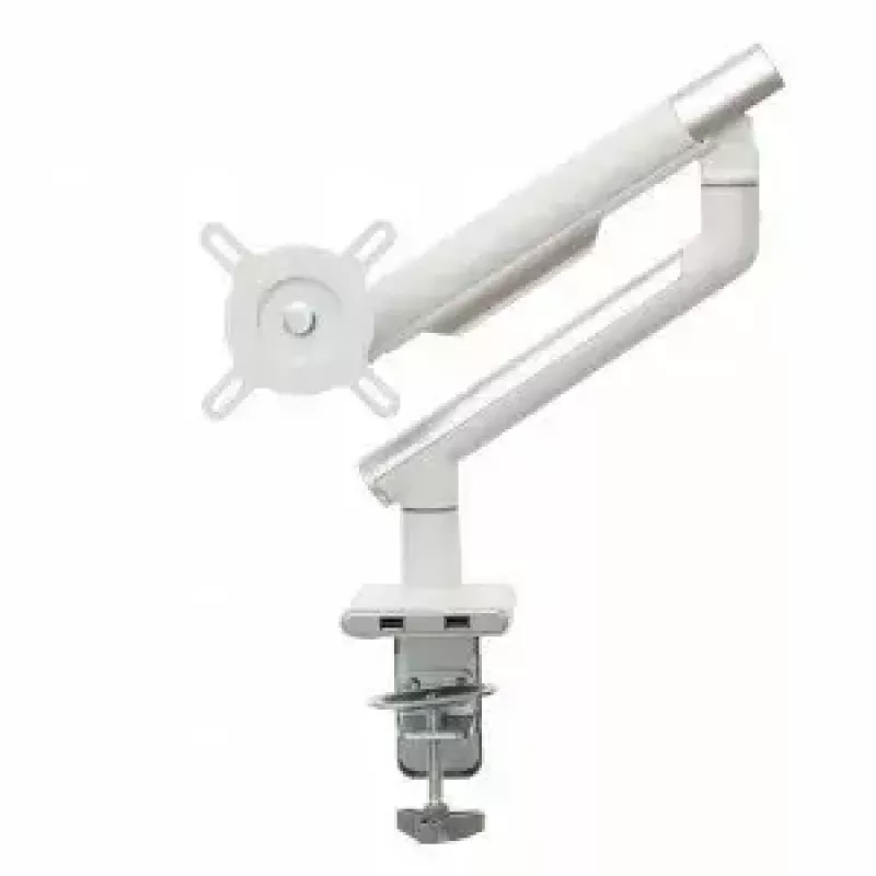 Stalinis monitoriaus laikiklis ART RAMM L-19GD, skirtas 17–32 colių monitoriams, dujinis, 2–9 kg, 2x USB 3.0, baltas, spaustuvas