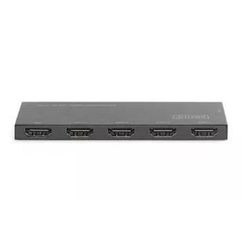 DIGITUS Ultra plonas HDMI skirstytuvas, 1x4, 4K/60Hz HDR, HDCP 2.2, 18 Gbps, maitinamas per Micro USB