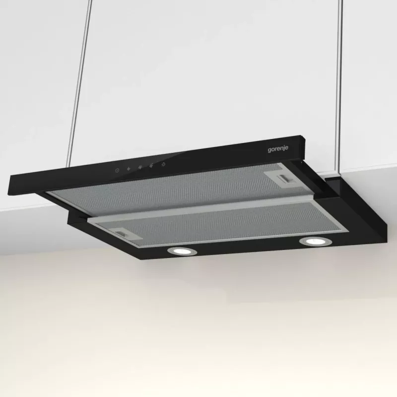 Gorenje TH64E4BG pusiau įmontuojamas (ištraukiamas) juodas 450 m³/h