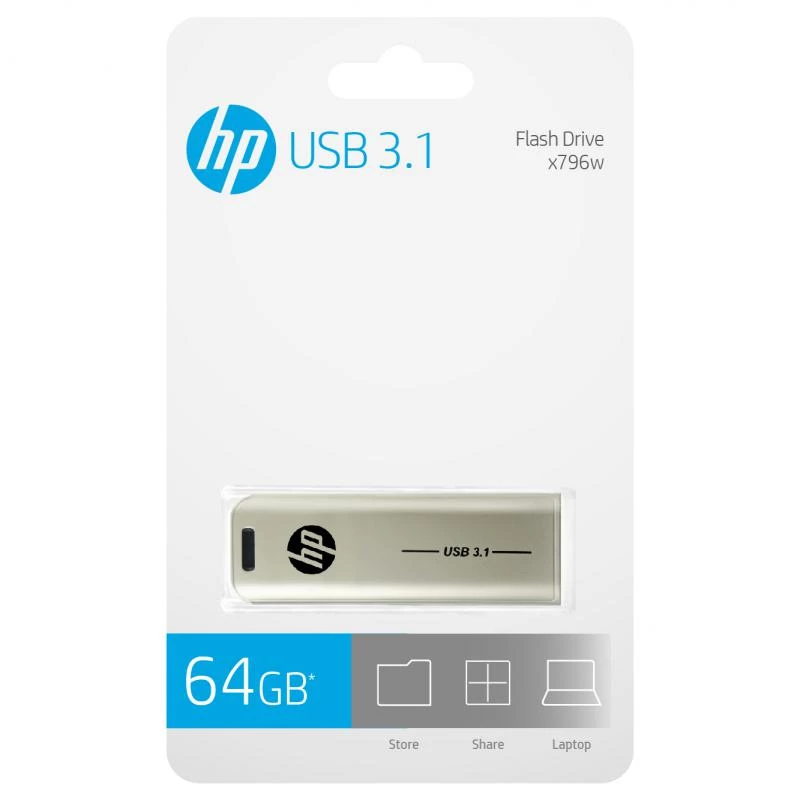 HP x796w USB flash drive 64 GB USB Typee-A 3.2 Gen 1 (3.1 Gen 1) Sidabrinė