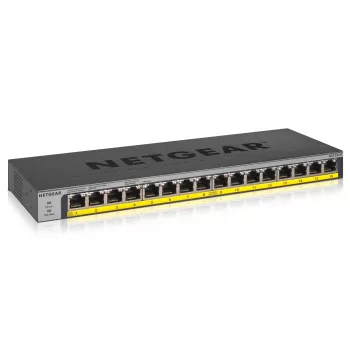 NETGEAR GS116LP nevaldomas Gigabit Ethernet (10/100/1000) maitinimas per Ethernet (PoE) juodas