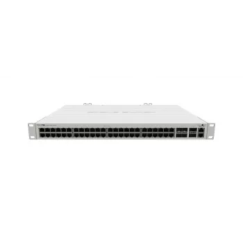 Valdomas L2 Gigabit Ethernet komutatorius MikroTik CRS354-48G-4S+2Q+RM — 48x Gigabit RJ-45, 4x SFP+, 2x QSFP+, 10G, montuojamas į stovą
