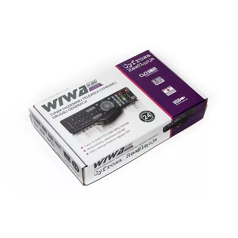 DVB-T/DVB-T2 imtuvas WIWA H.265 MINI — H.265 HD skaitmeninis antžeminis tiuneris, Full HD, HDMI, USB, 5V/1.5A