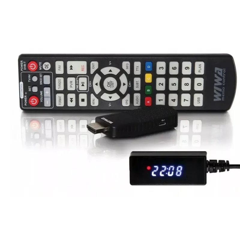 DVB-T/DVB-T2 imtuvas WIWA H.265 MINI — H.265 HD skaitmeninis antžeminis tiuneris, Full HD, HDMI, USB, 5V/1.5A