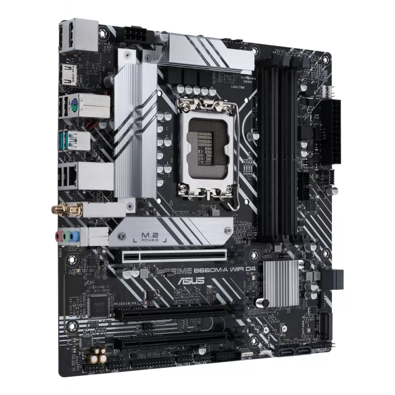 Motininė plokštė ASUS PRIME B660M-A WIFI D4 — Intel B660, LGA 1700, micro ATX, DDR4, 4 DIMM, Wi‑Fi 6, 2x M.2