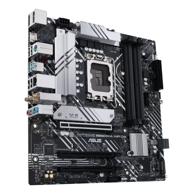 Motininė plokštė ASUS PRIME B660M-A WIFI D4 — Intel B660, LGA 1700, micro ATX, DDR4, 4 DIMM, Wi‑Fi 6, 2x M.2