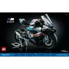 LEGO Technic motociklo modelis BMW M1000RR 42130 su detaliu varikliu ir veikiančia pakaba