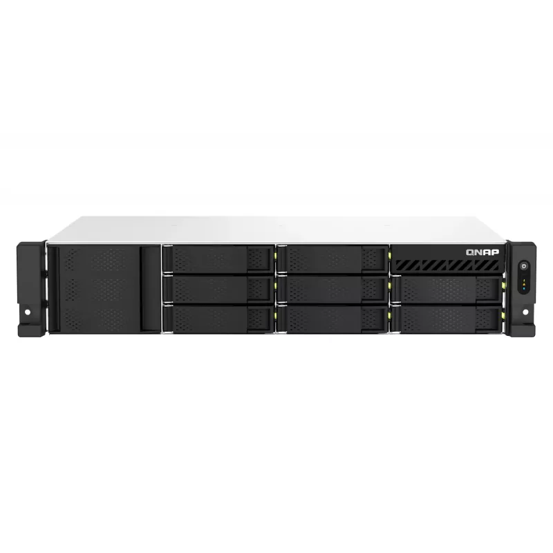 QNAP TS-873AEU-4G NAS / saugojimo serveris Stovas (2U) Ryzen Embedded V1500B 4 GB DDR4 0 TB QuTS hero Juoda