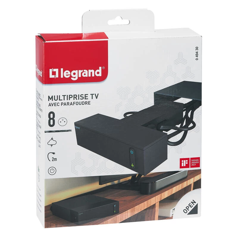Legrand 049430 power extension 2 m 8 AC outlet(s) vidinis Juoda