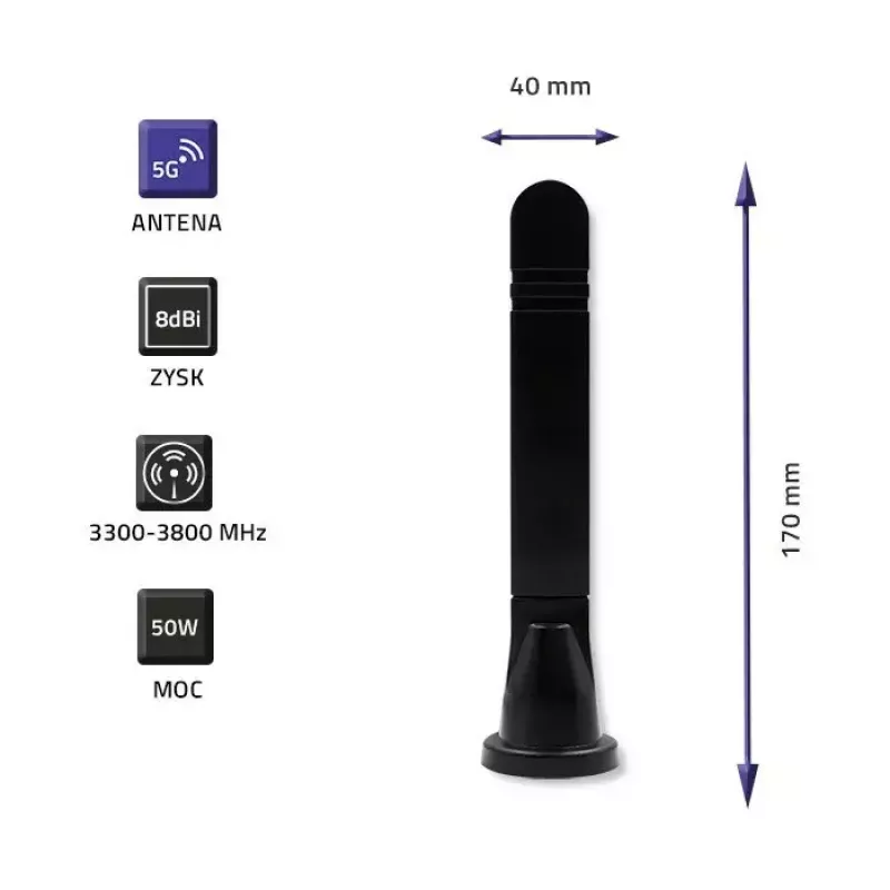 Universali 5G LTE antena QOLTEC 57033 dviejų juostų 8 dBi vidaus