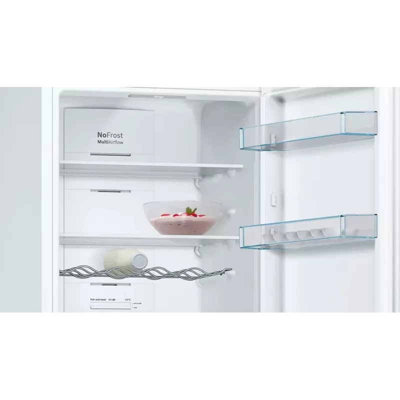 Bosch Serie 4 KGN36VWED šaldytuvas-šaldiklis, laisvai pastatomas, 326 L, baltas