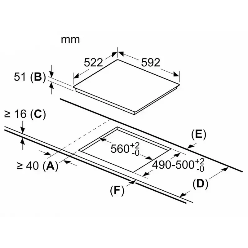 Bosch PIE611BB5E kaitlentė juoda įmontuojama 60 cm zoninė indukcinė kaitlentė 4 zonos
