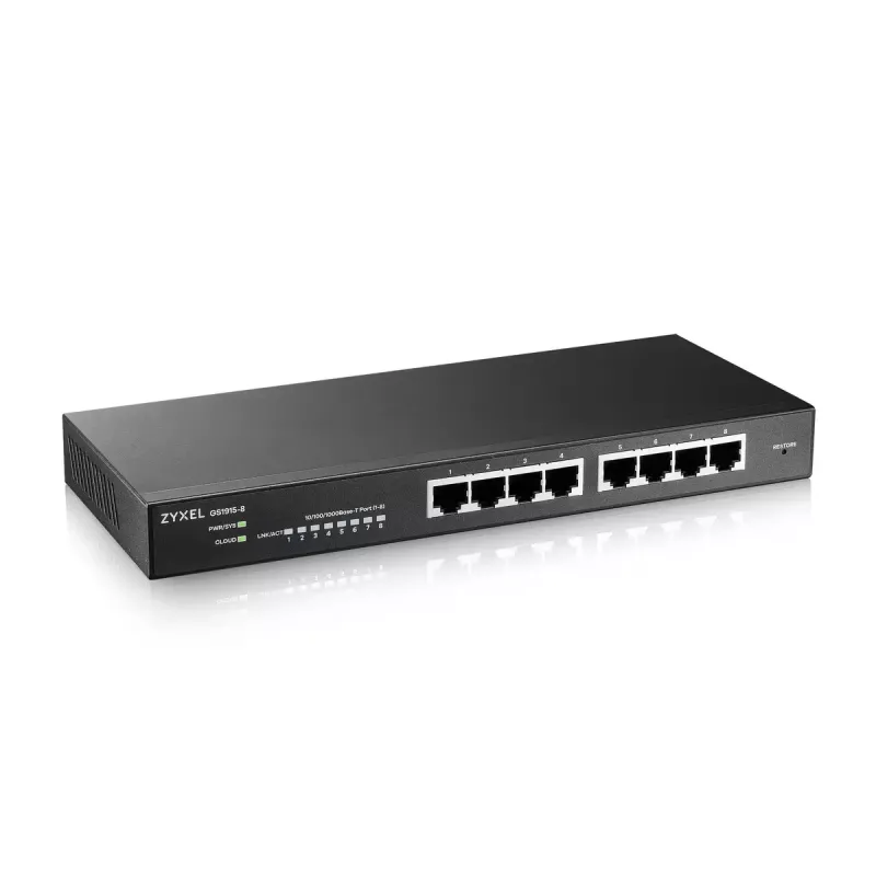Zyxel GS1915-8 valdomas L2 Gigabit Ethernet (10/100/1000) juodas