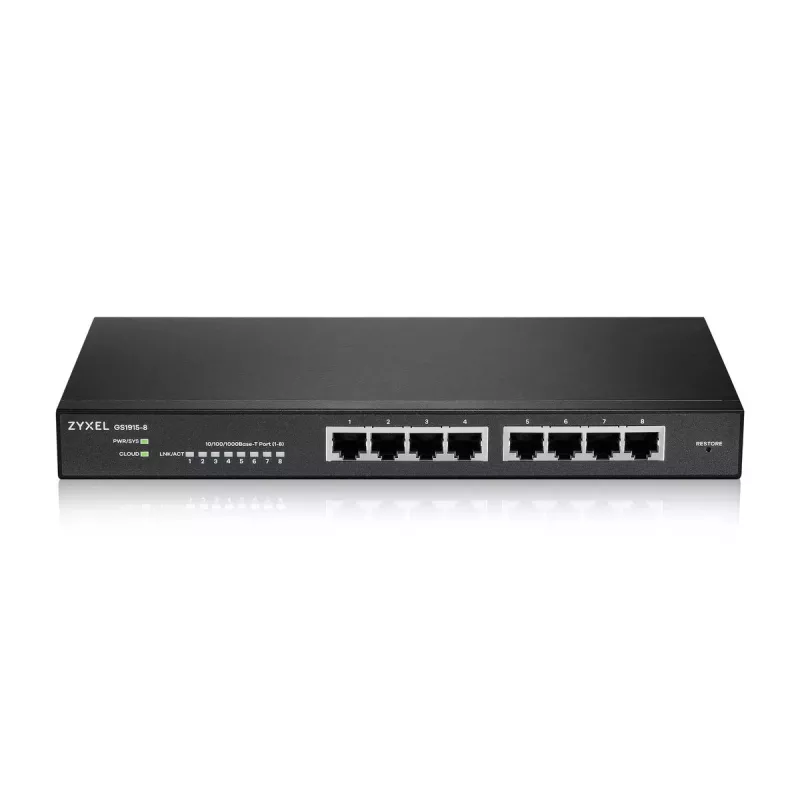 Zyxel GS1915-8 valdomas L2 Gigabit Ethernet (10/100/1000) juodas