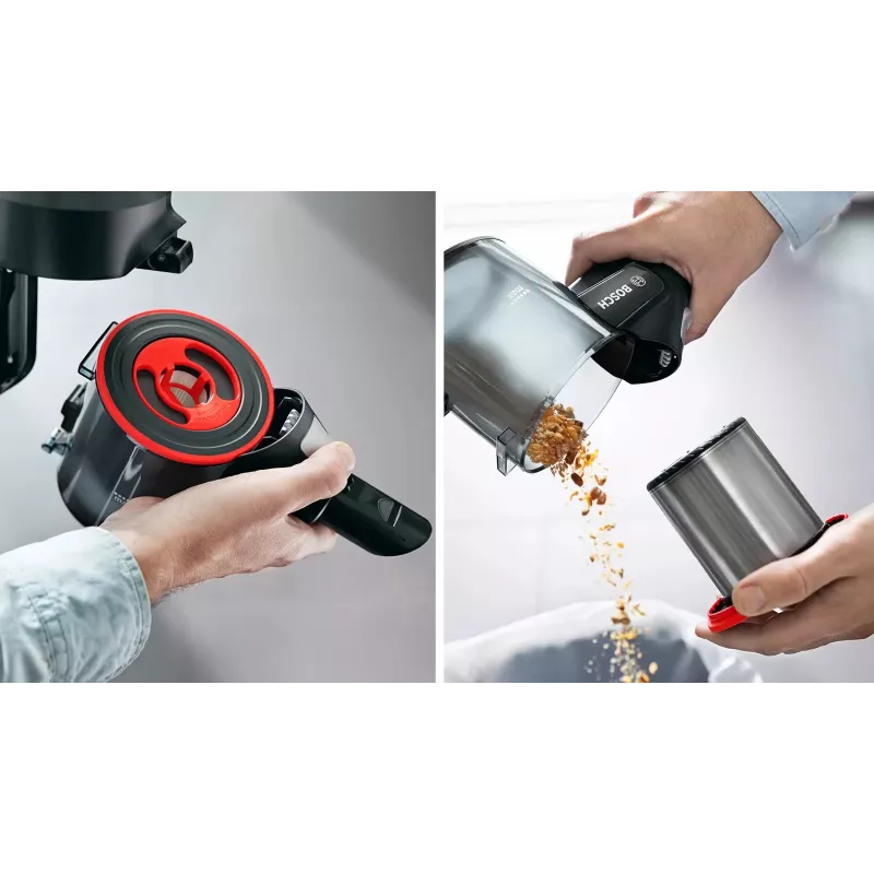 Bosch BBS712A bekontaktis dulkių siurblys/elektrinis šluotražis 2-in-1 bekontaktis dulkių siurblys, baterija, sausas, higieninis filtras, be maišelio, 0,3 l, grafitas