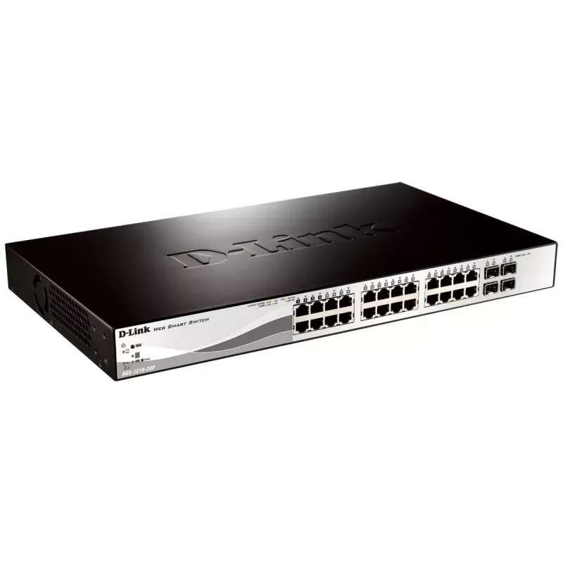 D-Link DGS-1210-28P Valdomas L2 Gigabit Ethernet (10/100/1000) maitinimas per Ethernet (PoE) 1U