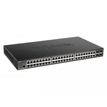 D-Link 48 prievadų Gigabit išmanusis valdomas jungiklis su 4 x 10G SFP+, 370 W