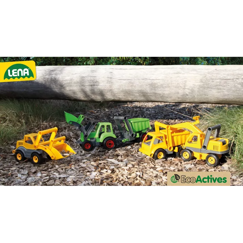 Lena EcoActives Savivartis, Sunkvežimis, Savivartis, 2 m., Plastikas, Mediena, Juoda, Geltona