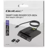 Kortelių skaitytuvas QOLTEC 50634 USB Type-C, ABS korpusas, 90×69 mm, 1,0 m laidas, juodas
