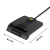 Kortelių skaitytuvas QOLTEC 50634 USB Type-C, ABS korpusas, 90×69 mm, 1,0 m laidas, juodas