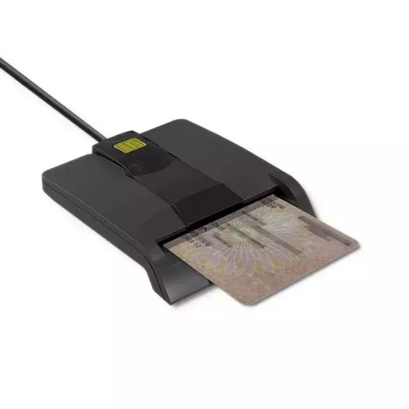 Kortelių skaitytuvas QOLTEC 50634 USB Type-C, ABS korpusas, 90×69 mm, 1,0 m laidas, juodas