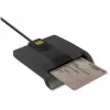Kortelių skaitytuvas QOLTEC 50634 USB Type-C, ABS korpusas, 90×69 mm, 1,0 m laidas, juodas