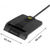 Kortelių skaitytuvas QOLTEC 50634 USB Type-C, ABS korpusas, 90×69 mm, 1,0 m laidas, juodas